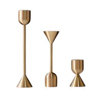 Magideal - Candeliere Moderno De 3 Uds., Cónicas, Candeliere De Adorno, Candeliere De Hierro Dorado, Soporte Para De Comedor, Adorno De De