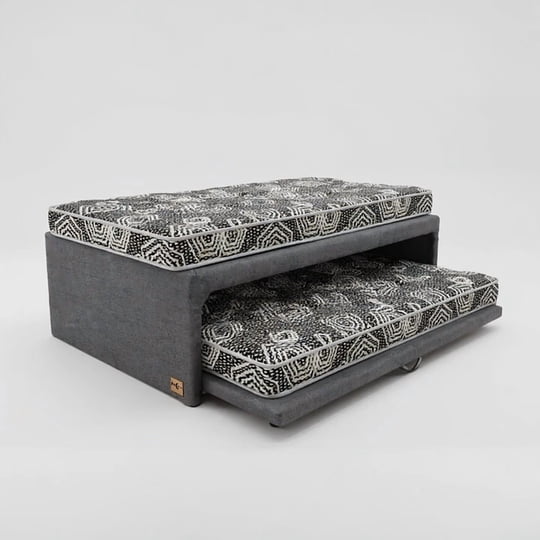 Bloccare - Cama Nido 1.5 Plaza 190 Cm Arriba Y 180 Cm Abajo Colchón Ideal Rueda Divan Gris