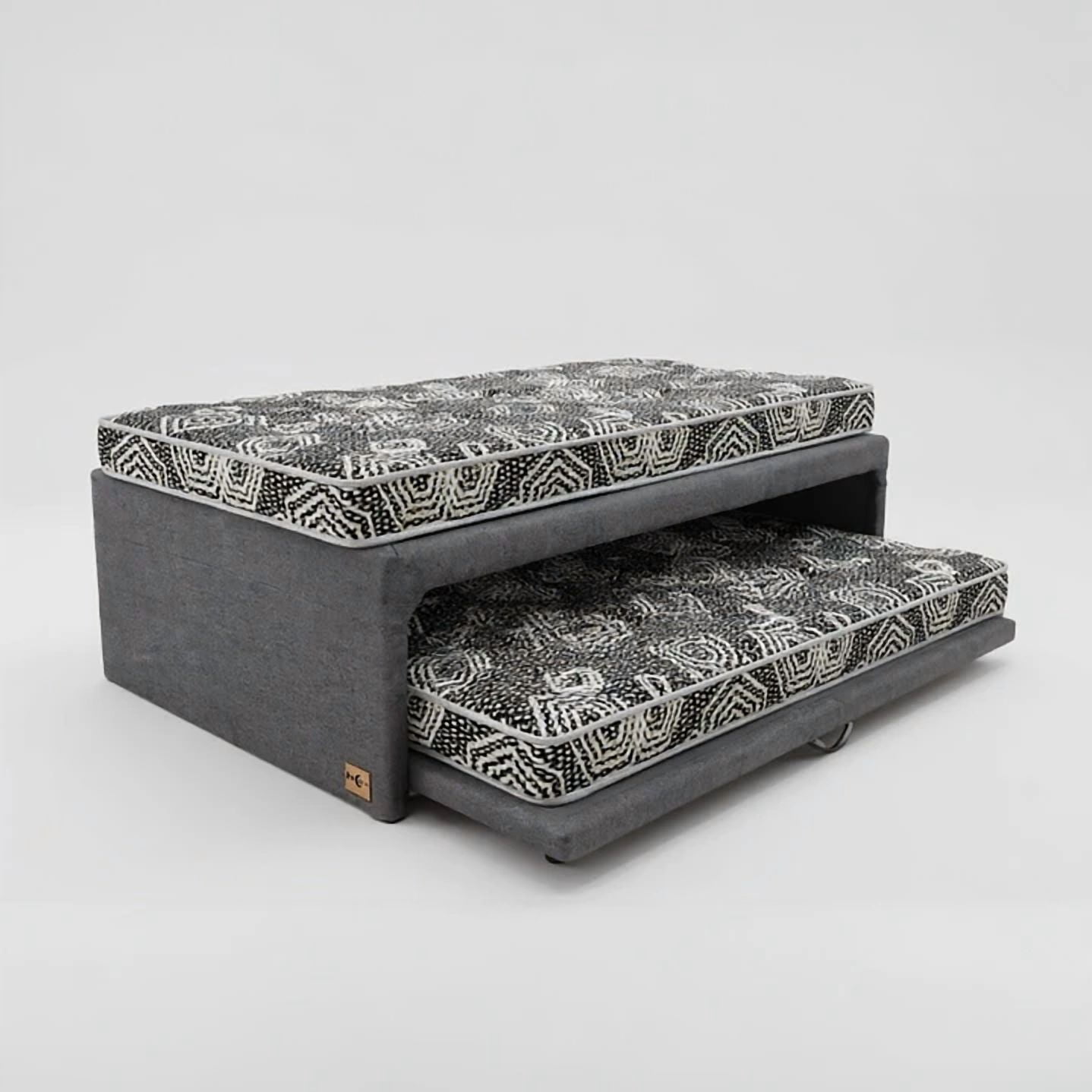 Bloccare - Cama Nido 1.5 Plaza 190 Cm Arriba Y 180 Cm Abajo Colchón Ideal Rueda Divan Gris