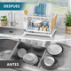 thumbnail image 5 of Secador De Platos Escurridor De Loza Acero Inoxidable Cocina 2 Niveles Blanco, 5 of 6