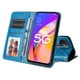 thumbnail image 4 of Funda tipo cartera FOXDOCK para OPPO A54 5G , diseño girasol en relieve, cuero PU, cierre magnético, soporte y tarjetero, 4 of 5