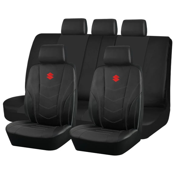 Fundas Asiento Suzuki Eco Cuero Negro – 9 Piezas Bordadas