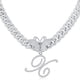 thumbnail image 1 of Stylish Hip Hop Cuban Butterfly Necklace with White Letter Initials, 1 of 5