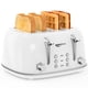 thumbnail image 1 of Tostadora Keenstone de 4 rebanadas, retro, de acero inoxidable, color blanco, 1 of 9