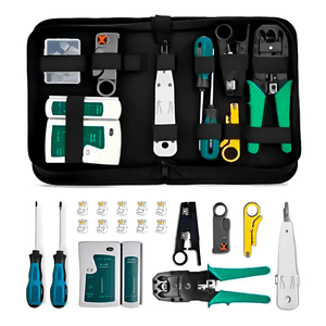 Genérico - Kit Herramientas Cableado Tester Rj45 Utp Lan Crimpeadora Color Negro