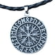 thumbnail image 4 of Collar Con Colgante De Escudo Vikingo Nórdico De Acero Para Hombre, Regalo De Cuero Plateado, 4 of 5
