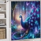 thumbnail image 5 of Pavo real-theme 4-Piece Shower Curtain Set with Rugs, Waterproof Bathroom Decor Set Includes Bath Mat, U-Shaped Rug, Toilet Lid Cover and Curtain with Hooks, 5 of 6