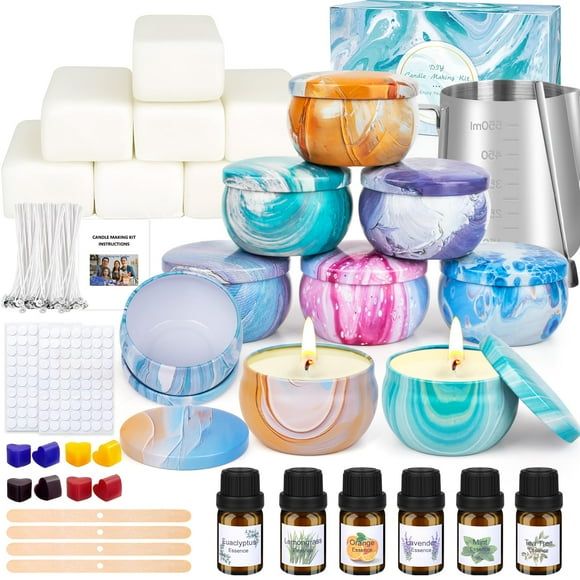 Kit Para Hacer Velas Con Cera De Soja 100% Natural Y 6 Fragancias