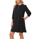 thumbnail image 4 of INSPIRE CHIC Vestido Mini de Mujer con Mangas Abullonadas 3/4 Botón Cuello Redondo Elegante Casual de Negocios Vestidos Shift 2026 L Negro, 4 of 6