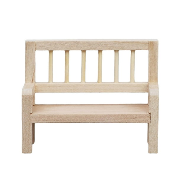 Banco De Parque De Juguete, Casa De Muñecas, Banco De Madera En Miniatura Decorativo, Escala 1:12, Color Blanco