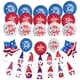 thumbnail image 4 of 22 Piezas Decoraciones Patrióticas Estrellas Globos De Papel De Aluminio Bandera Americana Suministros Para Fiestas B Pancarta Enana, 4 of 6
