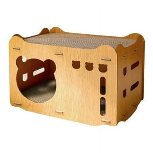 Genérico - Casa De Madera Armable Para Gatos Incluye Rascador