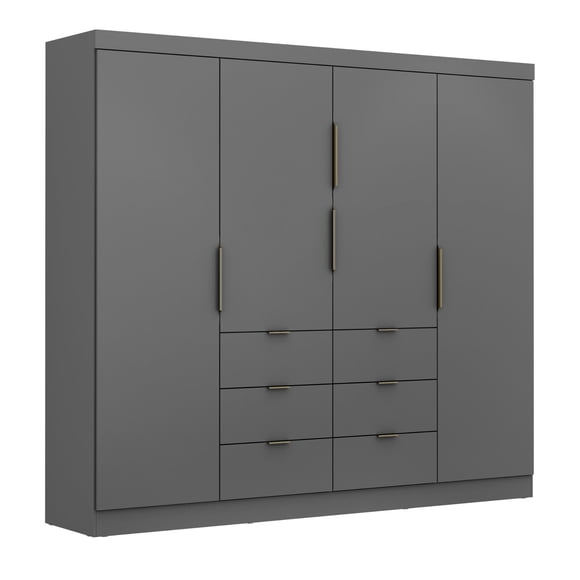 Closet Click 4 Puertsa 6 Cajones Gris