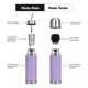 thumbnail image 4 of Termo Mate Acero Inoxidable 2en1 Botella Termica Tawo 750 Ml Lila, 4 of 9