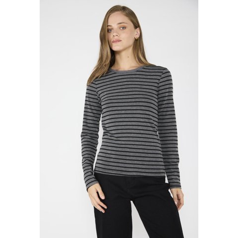 Eclipse - Polera Florencia Gris/Negro Gris L