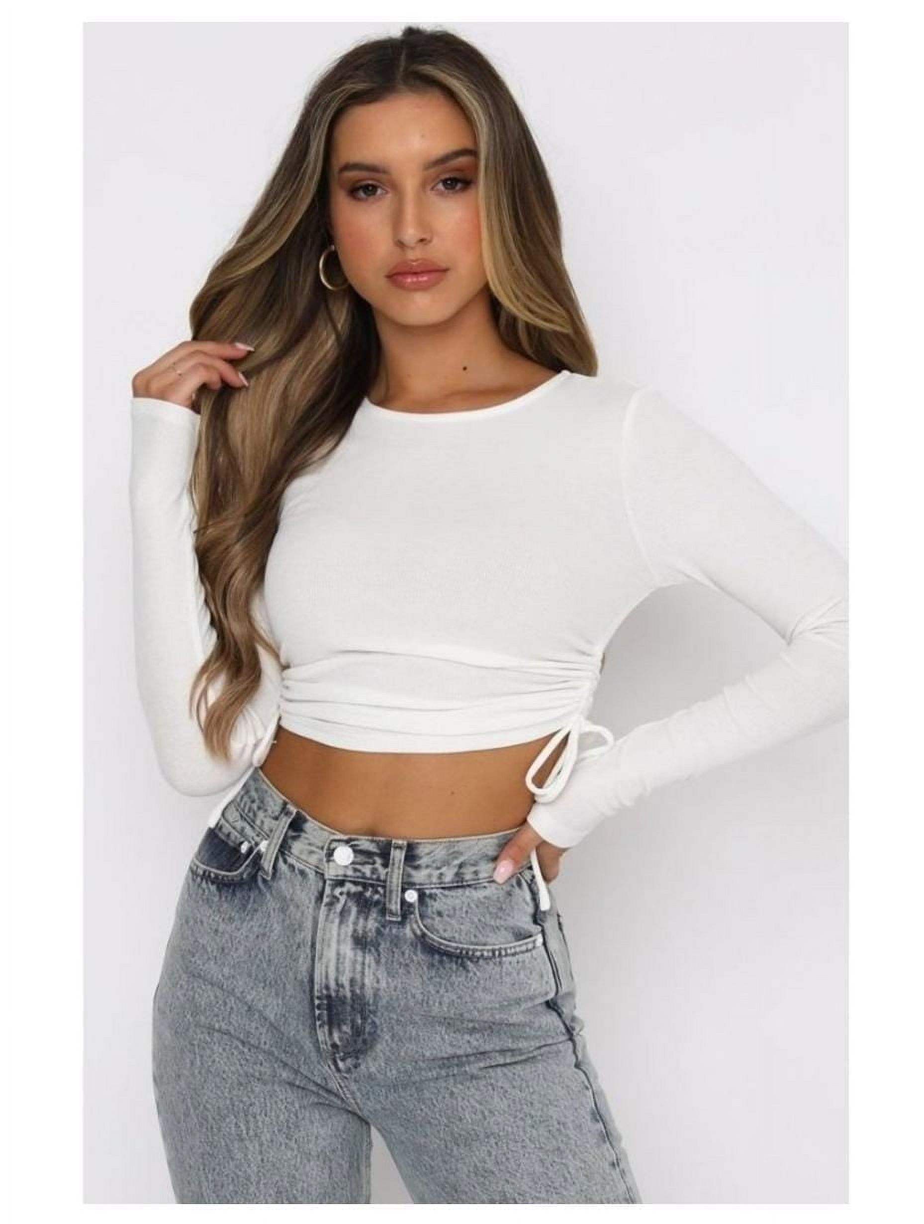 Home Fashion - Body Mujer Crop Con Amarre Blanco Talla M
