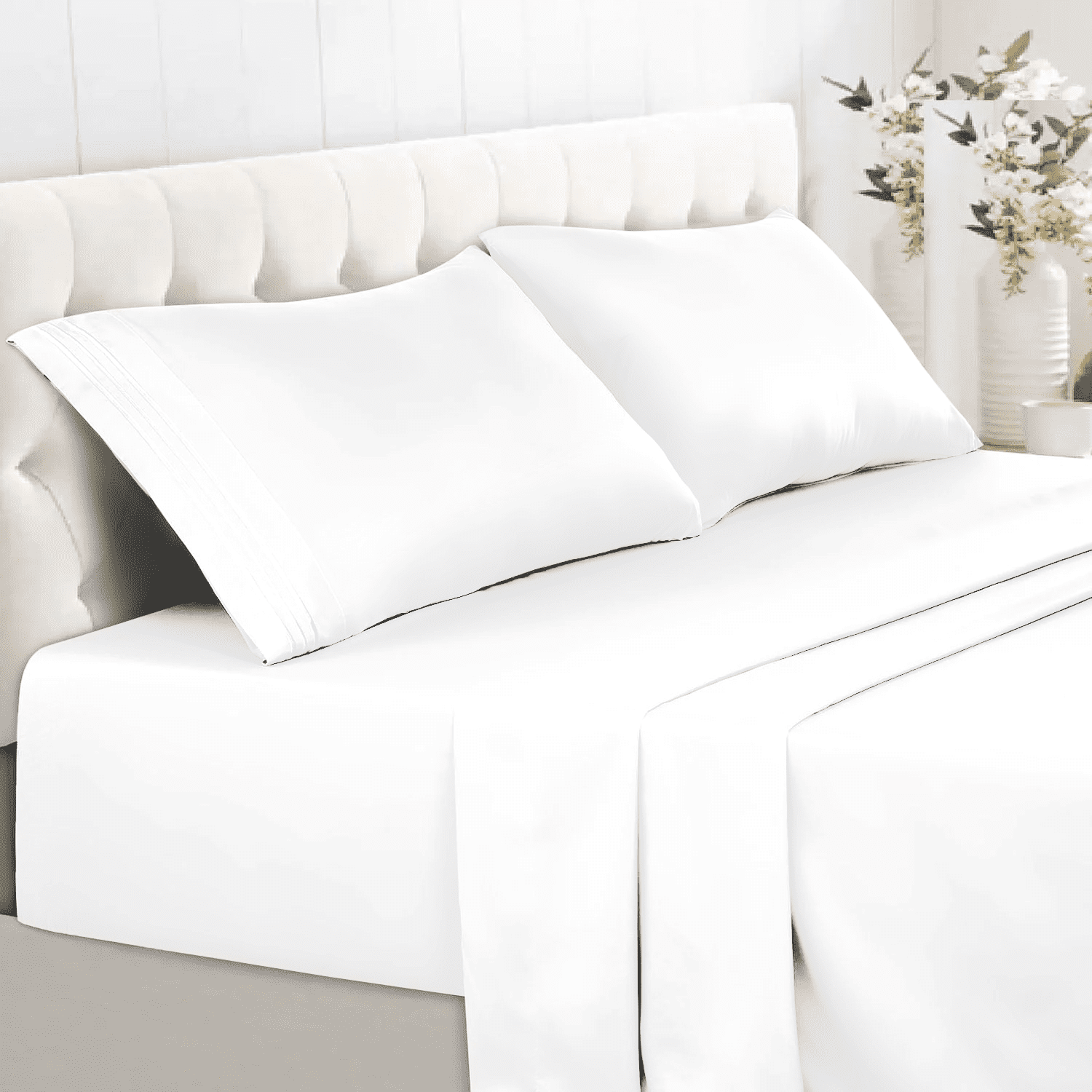 Tienda El Garage - Sabana Super King Blanca 1800 Hotel Luxury Ultra Soft
