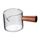 thumbnail image 2 of Taza Medidora Transparente De Doble Ca?o Con Mango De Madera Para Barra De Leche Barista A, 2 of 5