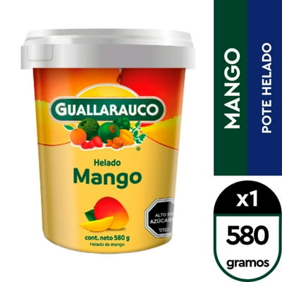 Helado Sabor Mango Pote 580 G Guallarauco