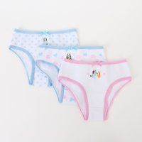 Tripack Calzón Niña Blanco Full Print Flores Bluey