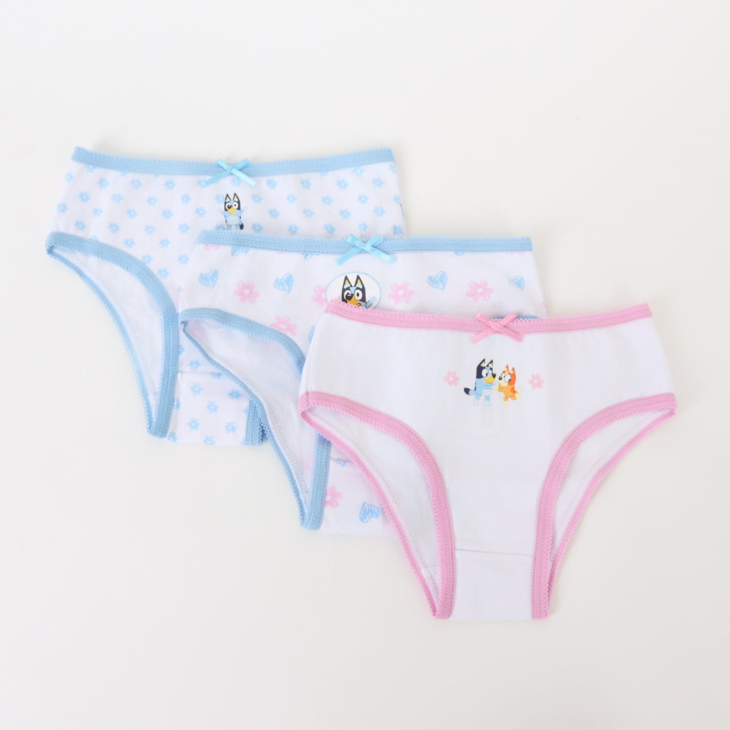 Tripack Calzón Niña Blanco Full Print Flores Bluey