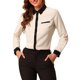 thumbnail image 1 of INSPIRE CHIC Camisa de Trabajo de Manga Larga con Botones y Bloques de Color para Mujer S Beige, 1 of 8