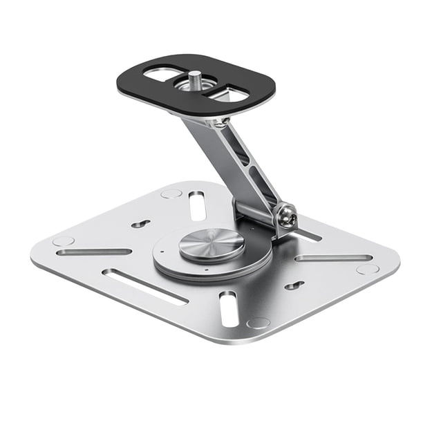 Soporte para Proyector de Escritorio, Montaje en Pared O Techo, Plegable, con Ajuste de ángulo, Tornillo de 1/4", Soporte para Proyector para Cin Plata