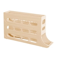 Magideal - Dispensador De Huevos Rodante Para Refrigerador, Soporte Para Huevos, Enrollable Automático, Organizador Para Refrigerador De Huevos Reutilizable Para Beige
