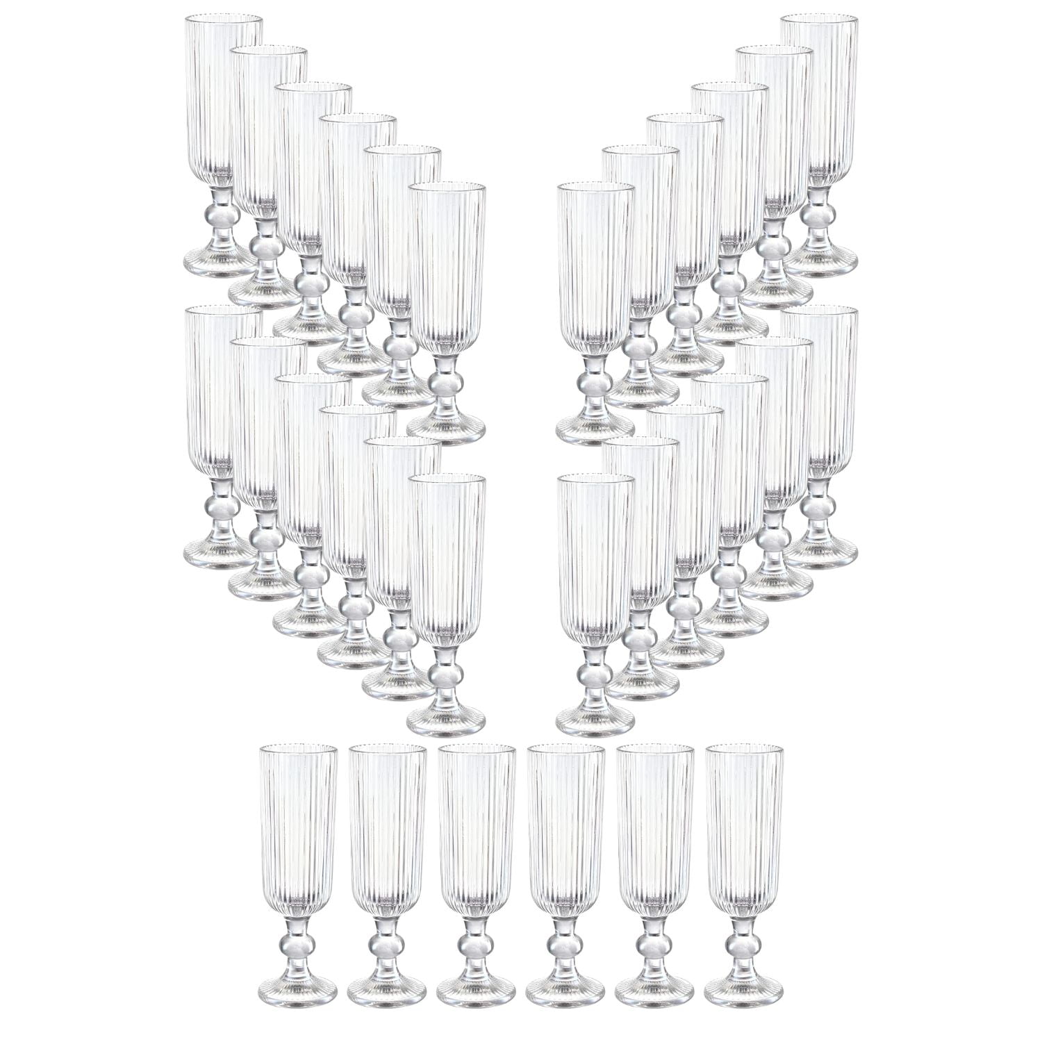 Set 30 Copas Flute Talladas 160ml Lisa Allegra De Vidrio