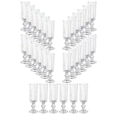 Set 30 Copas Flute Talladas 160Ml Lisa Allegra De Vidrio