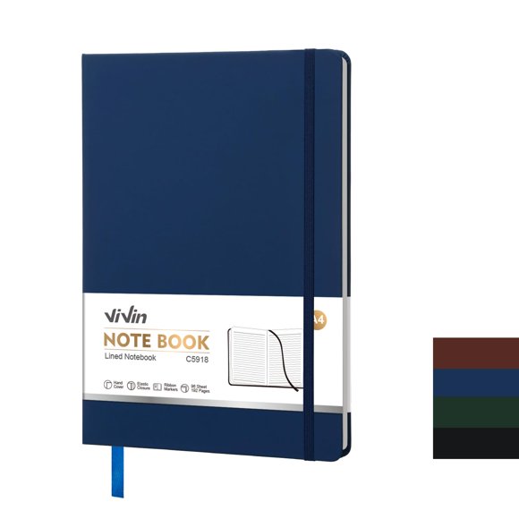 Cuaderno ViVin A4 192 páginas Rayado Tapa Dura Cuero Vegano