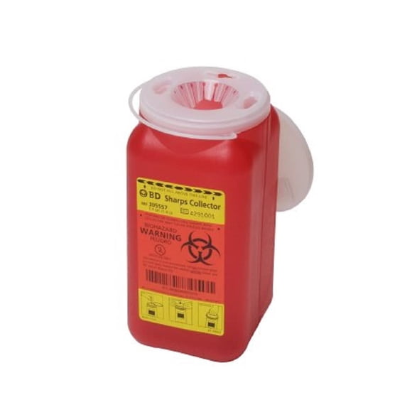 Contenedor recolector de objetos punzocortantes Healthcare de 1,4 qt a prueba de fugas