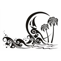Rienda Libre Graphics - Decomural Tropical Wave Palm Tree Ws-17850