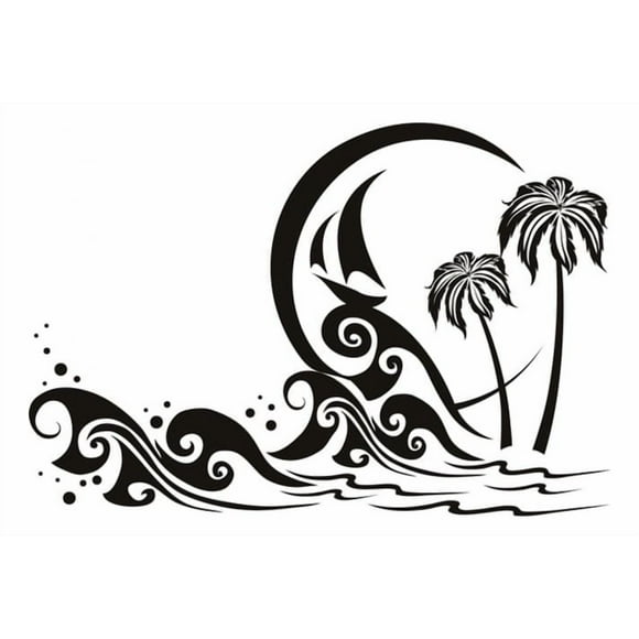 Decomural Tropical Wave Palm Tree WS-17850
