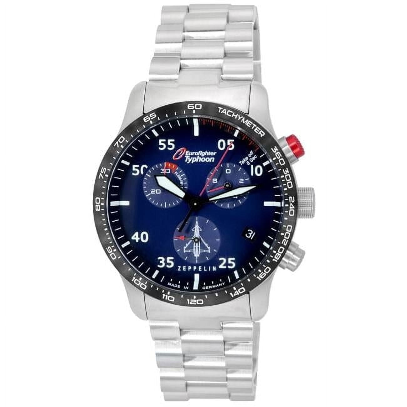 Reloj Cronógrafo Zeppelin Eurofighter Typhoon Azul Hombre Con Juegos De Correas