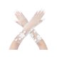 thumbnail image 1 of INSPIRE CHIC Guantes largos de encaje para mujer, guantes de ópera adornados con perlas y flores vintage para bodas, bailes de graduación y fiestas nocturnas, Blanco3, 1 of 6