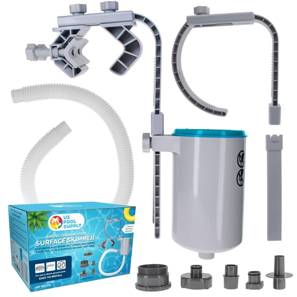 Skimmer para piscina U.S. Pool Supply WS-230 de montaje en pared con 5 adaptadores
