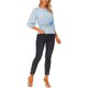 thumbnail image 2 of INSPIRE CHIC Blusa de Mujer para Regreso a Clases con Peplum, Mangas Abullonadas, Cintura Fruncida, Azul XS, 2 of 6