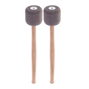 Magideal - 2 Mazos De Tambor De Espuma Para Bajo, Accesorio De Banda De Instrumentos, Profesional, Mango De Madera Para Banda De Instrumentos De Percusión , Gris