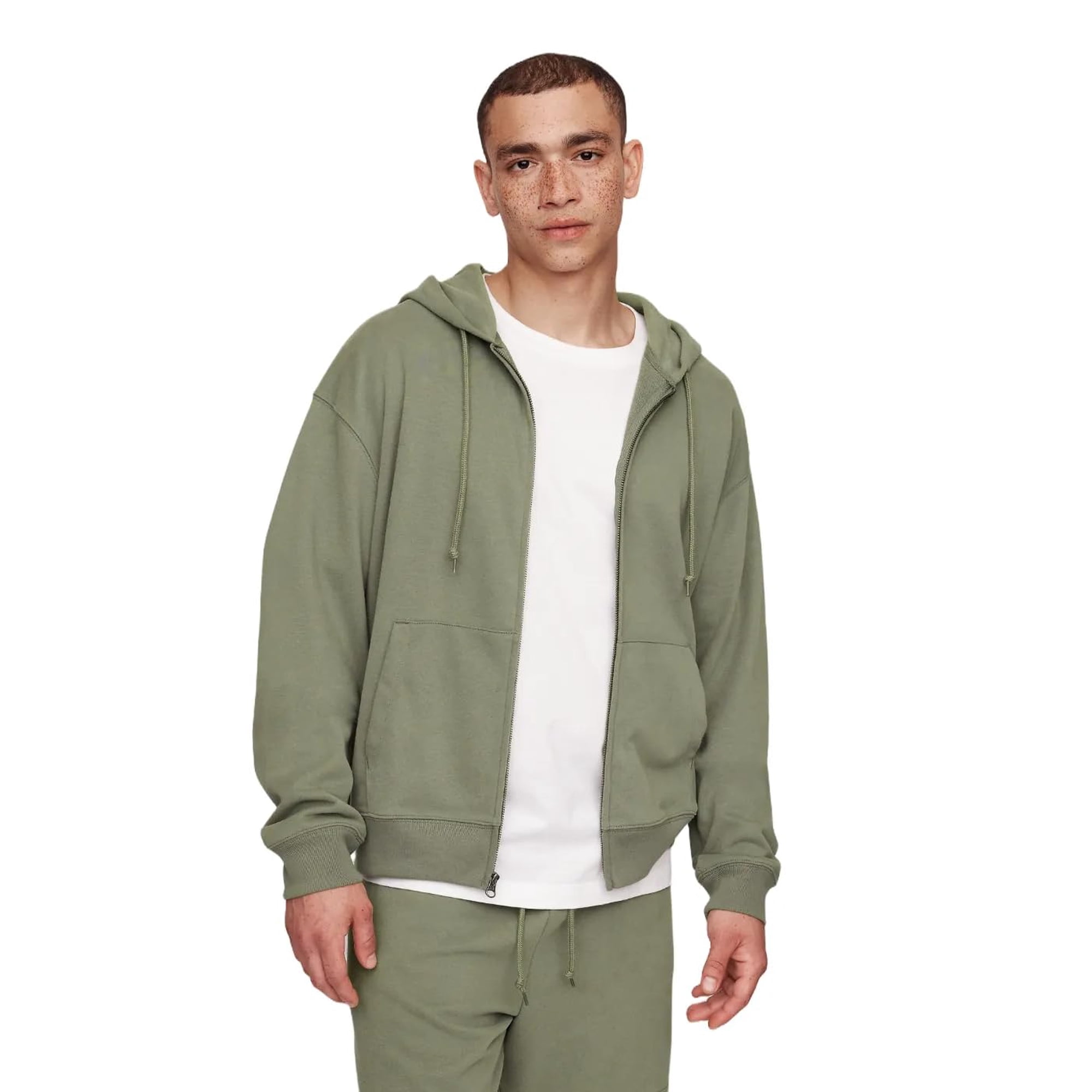 Sudadera Con Capucha Gap Vintage Soft Con Cremallera Completa Para Hombre Pilot Grey Xxl