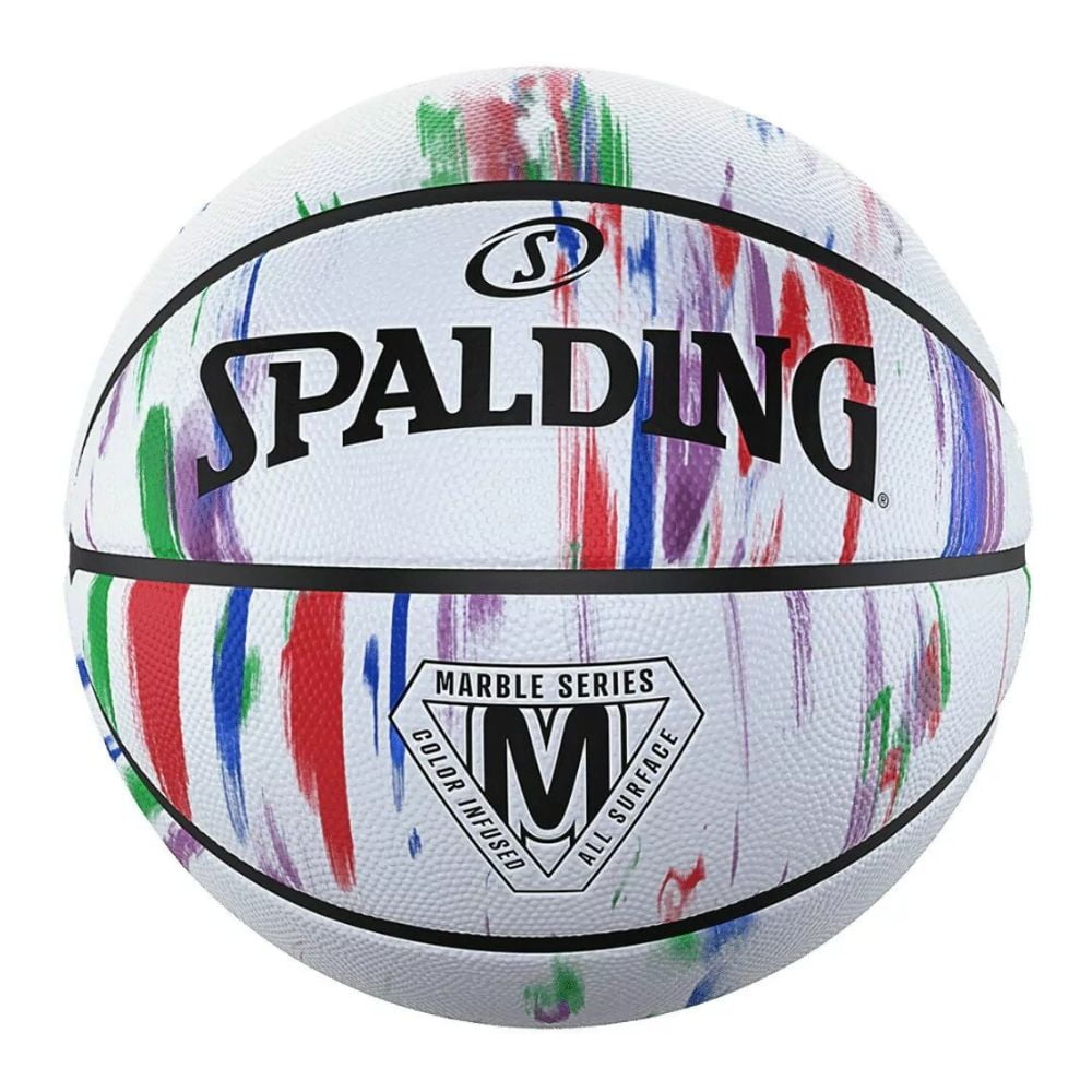 Spalding - Balón Basketball Marble Series Tamaño 7 Rainbow