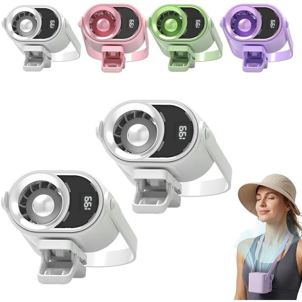 Ventilador clip coche aire acondicionado USB recargable LED 360° rotación coche oficina camping