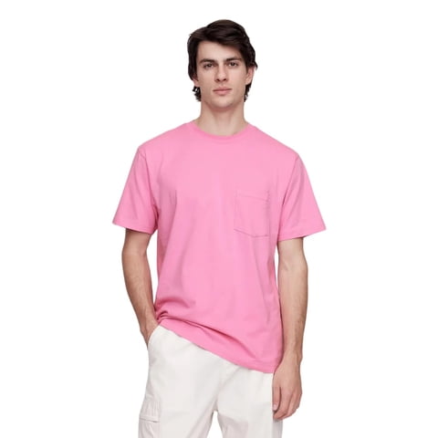 Camiseta Gap Pocket Para Hombre Rosa Francesa Talla Xs
