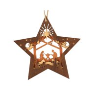 Bothyi - Adornos Navideños De Madera Rústica Para Mesas De Chimenea, Familia