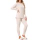 thumbnail image 4 of INSPIRE CHIC Conjuntos de Pijama para Mujer Tejido de Punto Acanalado de Manga Larga Pantalones Conjunto Casual de Salón Conjunto de Dos Piezas Conjuntos a Juego Ropa de Dormir 2XL Beige, 4 of 6