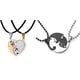 thumbnail image 1 of Collar de pareja con forma de corazón de gato (4 piezas), colgante de dos gatos y un corazón para pareja, de acero inoxidable, con rompecabezas de gato y corazón, juego a juego para parejas (A), 1 of 7