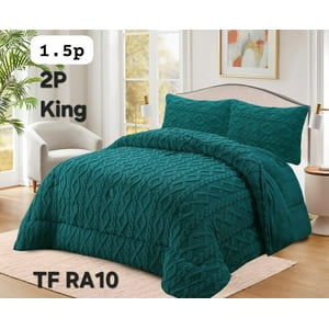 Aladdins Shop - Cobertor De Invierno Texturizado Con Chiporro 1,5 Plaza Diseño Trenza Turquesa