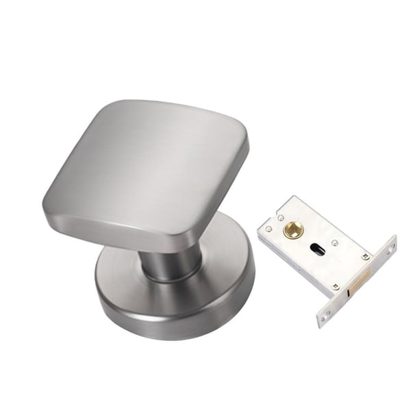 Cerradura de puerta Invisible, cuadrado de un solo lado, fácil instalación, perilla de puerta Interior, manija de puerta, Hardware de bloqueo para sal Plata