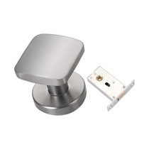 Magideal - Cerradura De Puerta Invisible, Cuadrado De Un Solo Lado, Fácil Instalación, Perilla De Puerta Interior, Manija De Puerta, Hardware De Bloqueo Para Sal Plata
