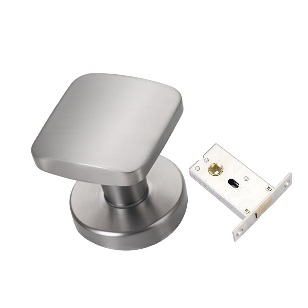 Magideal - Cerradura De Puerta Invisible, Cuadrado De Un Solo Lado, Fácil Instalación, Perilla De Puerta Interior, Manija De Puerta, Hardware De Bloqueo Para Sal Plata